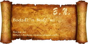 Bodzán Noémi névjegykártya
